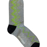 Sigi Sparkly Zig Zag Socks Silver Lime