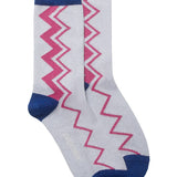 Sigi Sparkly Zig Zag Socks White