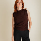 Soar Textured Lambswool Knitted Vest Raisin Brown - Preorder