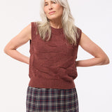 Soar Merino Wool Textured Stitch Knitted Vest Rose
