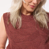 Soar Merino Wool Textured Stitch Knitted Vest Rose