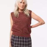 Soar Merino Wool Textured Stitch Knitted Vest Rose