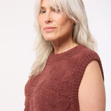 Soar Merino Wool Textured Stitch Knitted Vest Rose