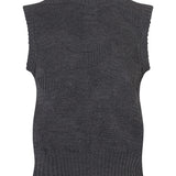 Soar Merino Wool Textured Stitch Knitted Vest Grey Melange