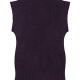 Soar Merino Wool Textured Stitch Knitted Vest Deep Purple
