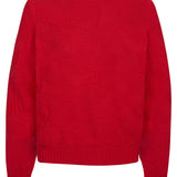 Soar Merino Wool Textured Stitch Sweater Bright Red