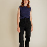 Soar Textured Lambswool Knitted Vest Ink Navy - Preorder