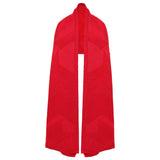 Textured Merino Wool Blanket Scarf Red