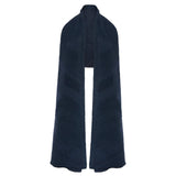 Textured Merino Wool Blanket Scarf Indigo Blue Genevieve Sweeney