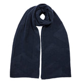 Textured Merino Wool Blanket Scarf Indigo Blue Genevieve Sweeney