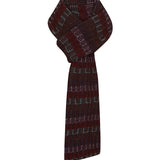 Textured Stripe Lambswool Scarf Brown