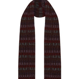 Textured Stripe Lambswool Scarf Brown