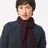 Lambswool Cashmere Tweed Triangle Scarf Black Pink