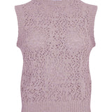 Ver Lambswool Silk Lace Knitted Vest Pink - Preorder