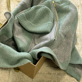 Baby Lambswool Geometric Blanket Gift Set Mint
