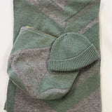 Baby Lambswool Geometric Blanket Gift Set Mint