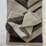 Baby Lambswool Geometric Blanket Gift Set Putty