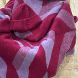 Baby Lambswool Geometric Blanket Gift Set Rosehip