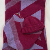 Baby Lambswool Geometric Blanket Gift Set Rosehip