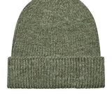 British Wool Ribbed Beanie Sage Green