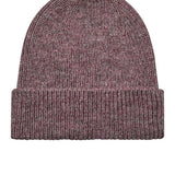 British Wool Ribbed Beanie Pink Heather