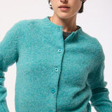 Lenzie Brushed Wool Cardigan Azure Blue