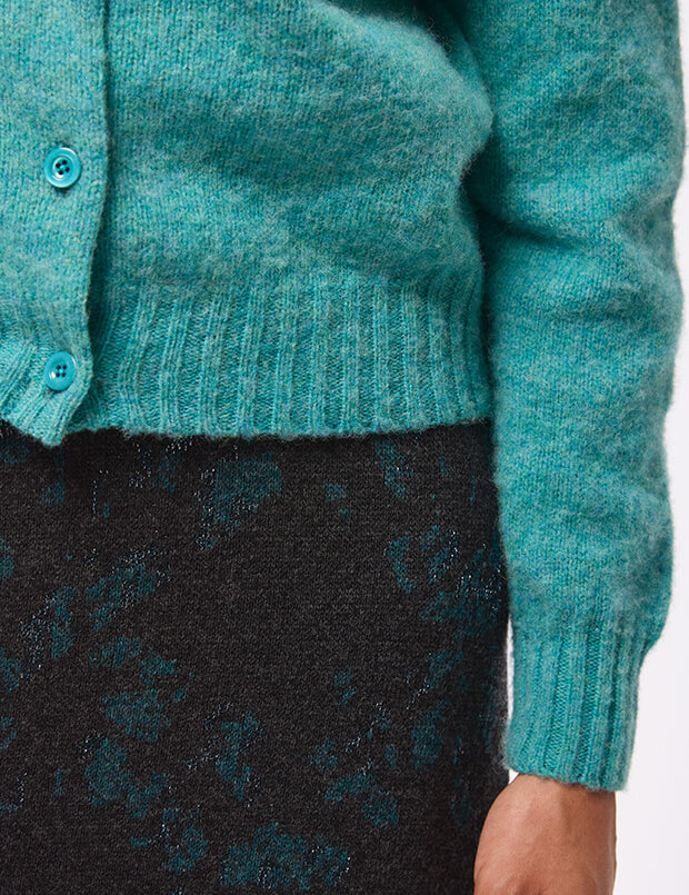 Lenzie Brushed Wool Cardigan Azure Blue