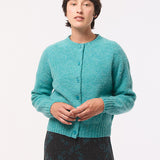 Lenzie Brushed Wool Cardigan Azure Blue