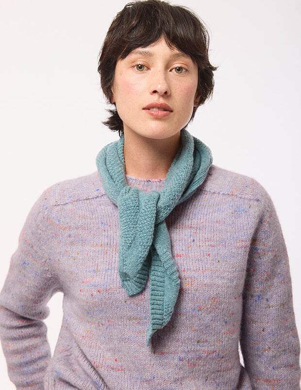 Cashmere Textured Triangle Scarf Soft Sea Green
