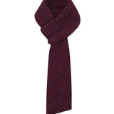 Lambswool Moss Stitch Pointelle Scarf Burgundy Marl