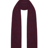 Lambswool Moss Stitch Pointelle Scarf Burgundy Marl