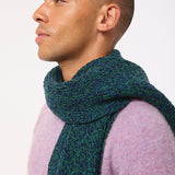 Lambswool Slub Ribbed Scarf Jade Marl