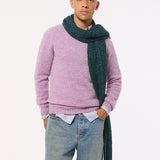 Lambswool Slub Ribbed Scarf Jade Marl