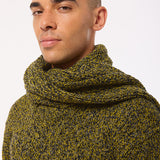 Lambswool Slub Ribbed Scarf Mustard Marl