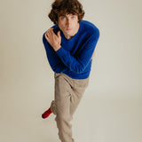Ellon Lambswool Sweater Deep Blue Marl