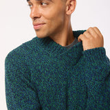 Hadham Lambswool Shawl Neck Sweater Jade Marl