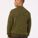 Hadham Lambswool Shawl Neck Sweater Mustard Marl