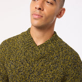 Hadham Lambswool Shawl Neck Sweater Mustard Marl