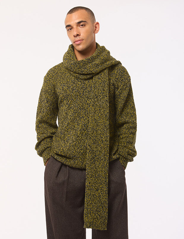 Hadham Lambswool Sweater Mustard Marl