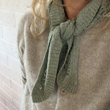 Lambswool Silk Triangle Lace Scarf Light Green