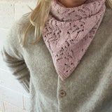 Lambswool Silk Triangle Lace Scarf Light Pink