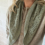 Lambswool Silk Triangle Lace Scarf Light Green