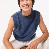 Laide Brushed Wool Knitted Vest Blue