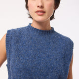 Laide Brushed Wool Knitted Vest Blue