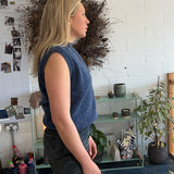 Laide Brushed Wool Knitted Vest Blue