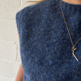 Laide Brushed Wool Knitted Vest Blue
