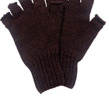Fingerless Lambswool Gloves Raisin Brown