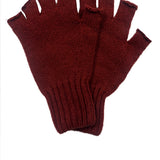 Fingerless Lambswool Gloves Red
