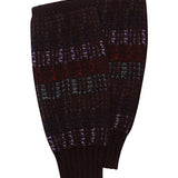 Fingerless Lambswool Stripe Wrist Warmers Brown