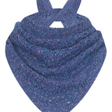 Lambswool Silk Triangle Lace Scarf Blue